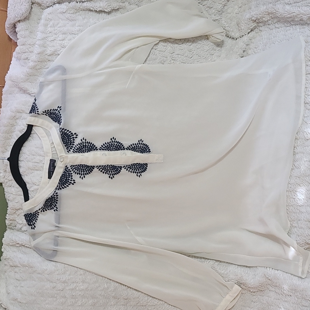 Size Medium the limited cream color sheer tunic